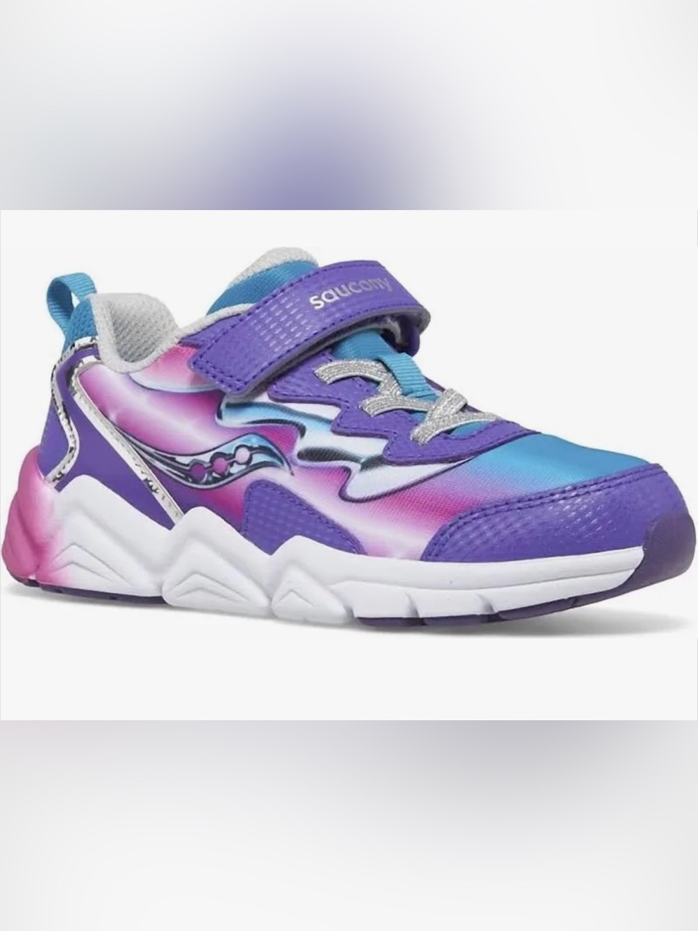 Saucony Flash A/C Kids 4 Purple, Blue & Pink Gradient Lightweight Sneakers-NWT